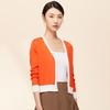 Hengyuanxiang Women's Color Block V-Neck Silk Blend Cardigan