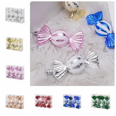 4 Pcs/box Christmas Candy Pendants Christmas Tree Decorations Window Counter Decorations Colorful Candy