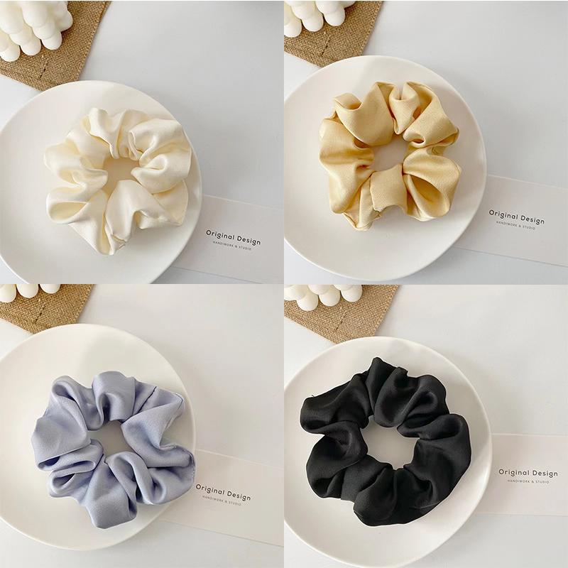 4pcs Simple and Cool Style, Large Intestine Headband, Elegant Temperament, Fat Intestine Headband, Rubber Band