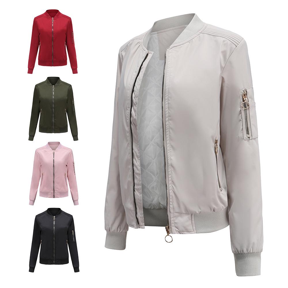 Giacca da donna alla moda casual autunno inverno tinta unita stampa manica lunga colletto alla coreana camicette e camicie