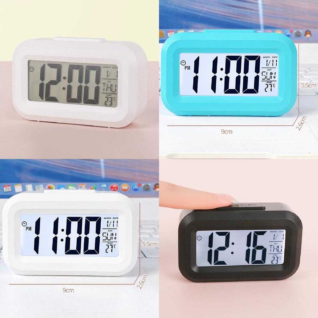 Pink Cartoon Student Timer Alarm Clock With Lcd Display Calendar Night Light For Kids