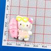 Cartoon DIY Resin Swim Ring Kitten Cream Hair Clip Keychain Pendant for Phone Case & Luggage