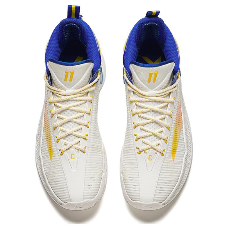 New Anta KT9 Cushioning Wear-Resistant Low-Top Basketball Shoes Men's White Blue 112421101-5