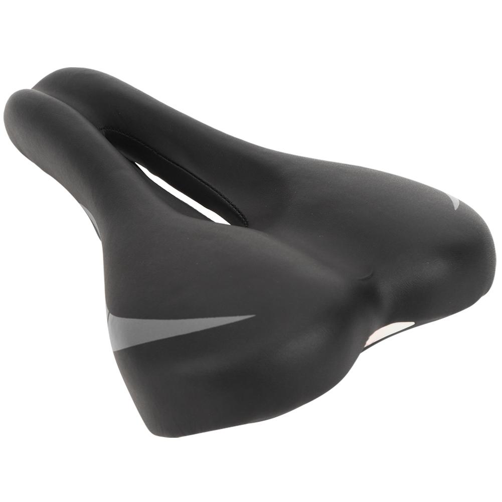 PU Leather Hollow Bicycle Saddle Folding Breathable Mountain Bike Cycling Seat CushionBlack