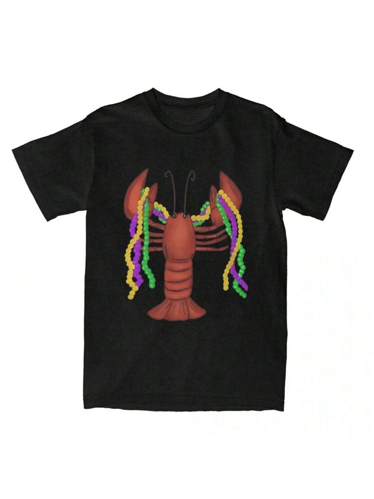 unisex Wounisex T Shirt Mardi Gras Crawfish And Beads T Shirts Popular Summer Tees Awesome Casual 2025 Cotton Tops Gift Idea