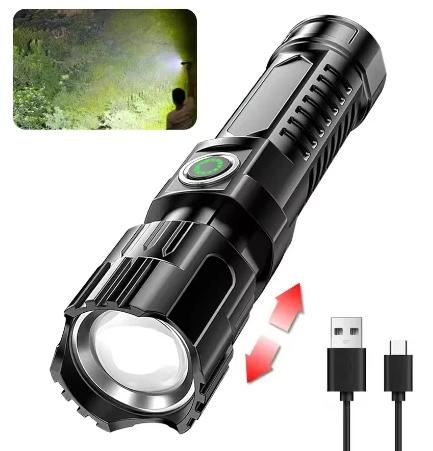 2000000LM Ultra-High Power Flashlight Digital Electronic Display Waterproof Torch Zoom Hand Light Outdoor Camping Lantern