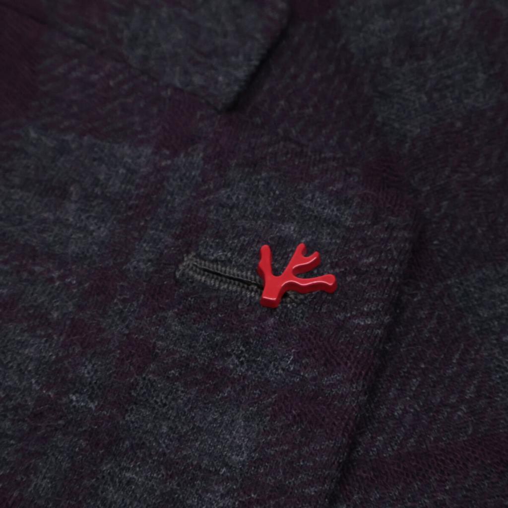 ISAIA 007704 Checked Tailored Knit Jacket Jacket 44 BordeauxUsed