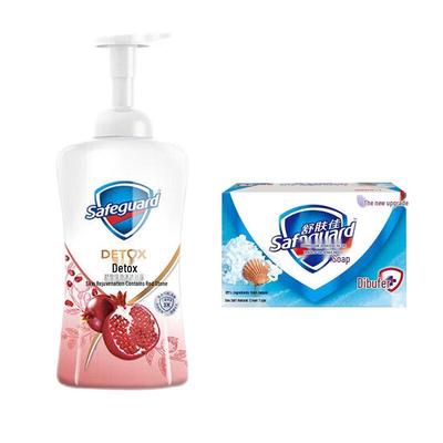 Safeguard Red Pomegranate Foaming Body Wash & Sea Salt Soap Set