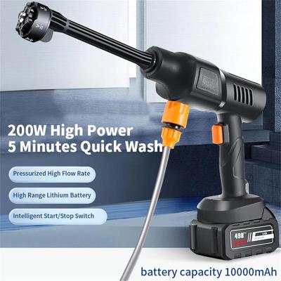 Bateria de Lítio de Alta Voltagem 200W/48V Lavadora de Carros Sem Fio Pistola de Água Doméstica Multifuncional Lavadora de Carros Recarregável
