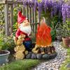 Solar Torch Dwarf Ornament Courtyard Simulation Fire Pile With Light Ornament Outdoor Garden Decoration Ornament