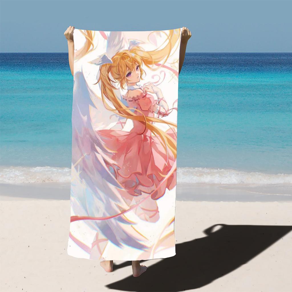 Shugo Chara Anime Beach Towel, Hinamori Amu Girl Full Pink Children Shower Travel Towels, Bathroom Cartoon, Cute Room Decor Bath