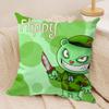 Cartoon Happy T-Tree Friends Cushion Cover Silky Short Plush Invisible Zipper Dustproof Sofa Pillow Case For Home Decor