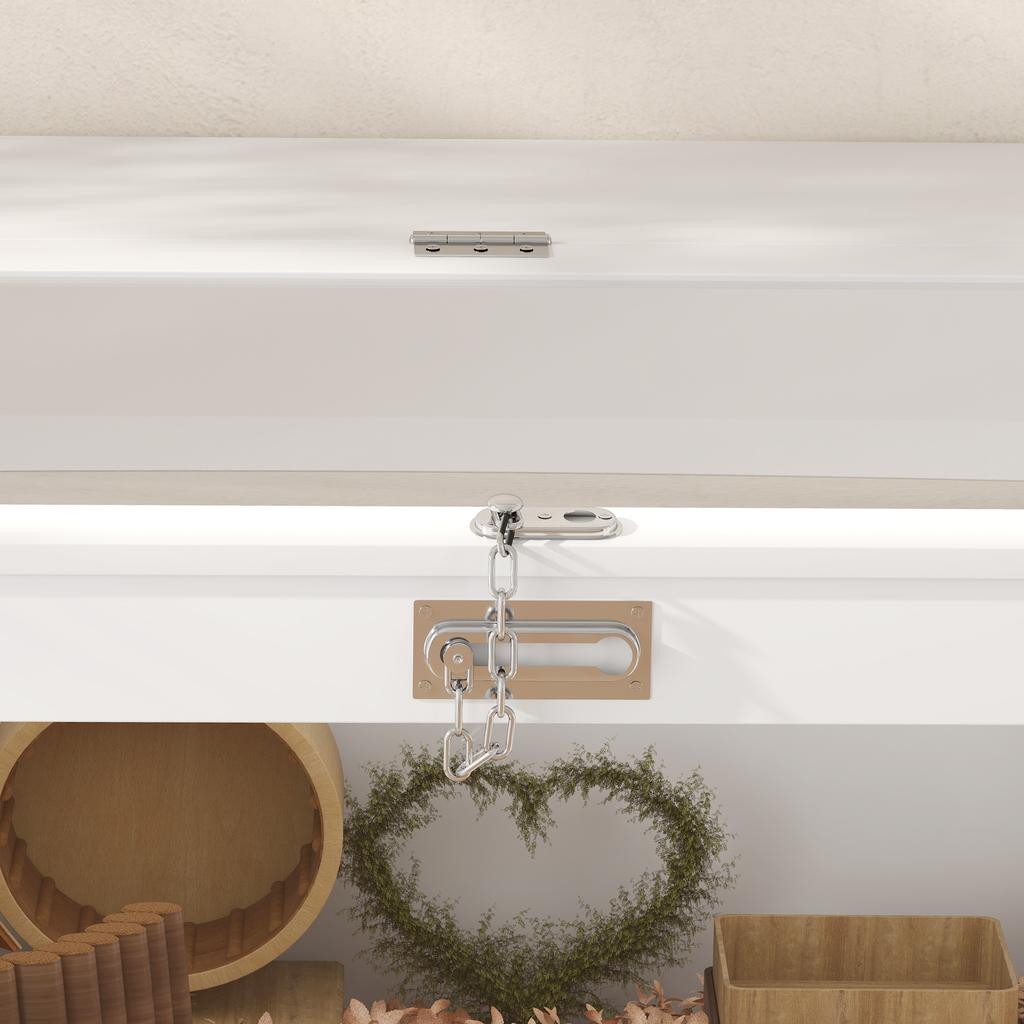 Gabbia per Criceti Casa per Piccoli Animali con Coperchio Articolato e Finestra Trasparente in Acrilico 80x50x50 cm Bianco