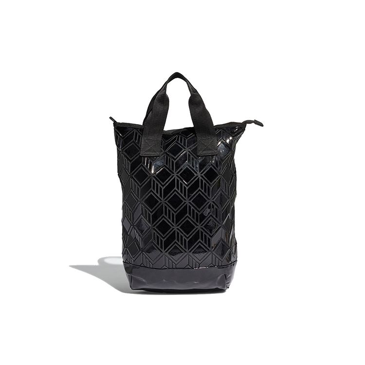 Adidas Originals Trefoil Street Style All Over Print Sports Large Capacity Polyurethane Tote Backpack Unisex Backpack Black GD2604 Black