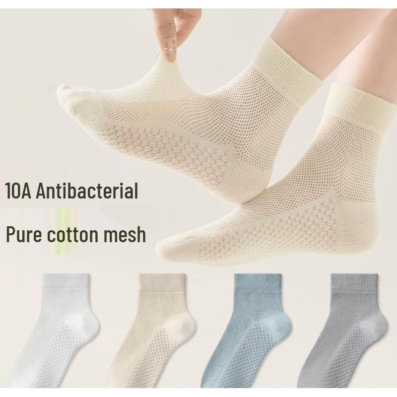 JINGRUIXIANG Children s Summer Thin Cotton Socks (4-Pack)