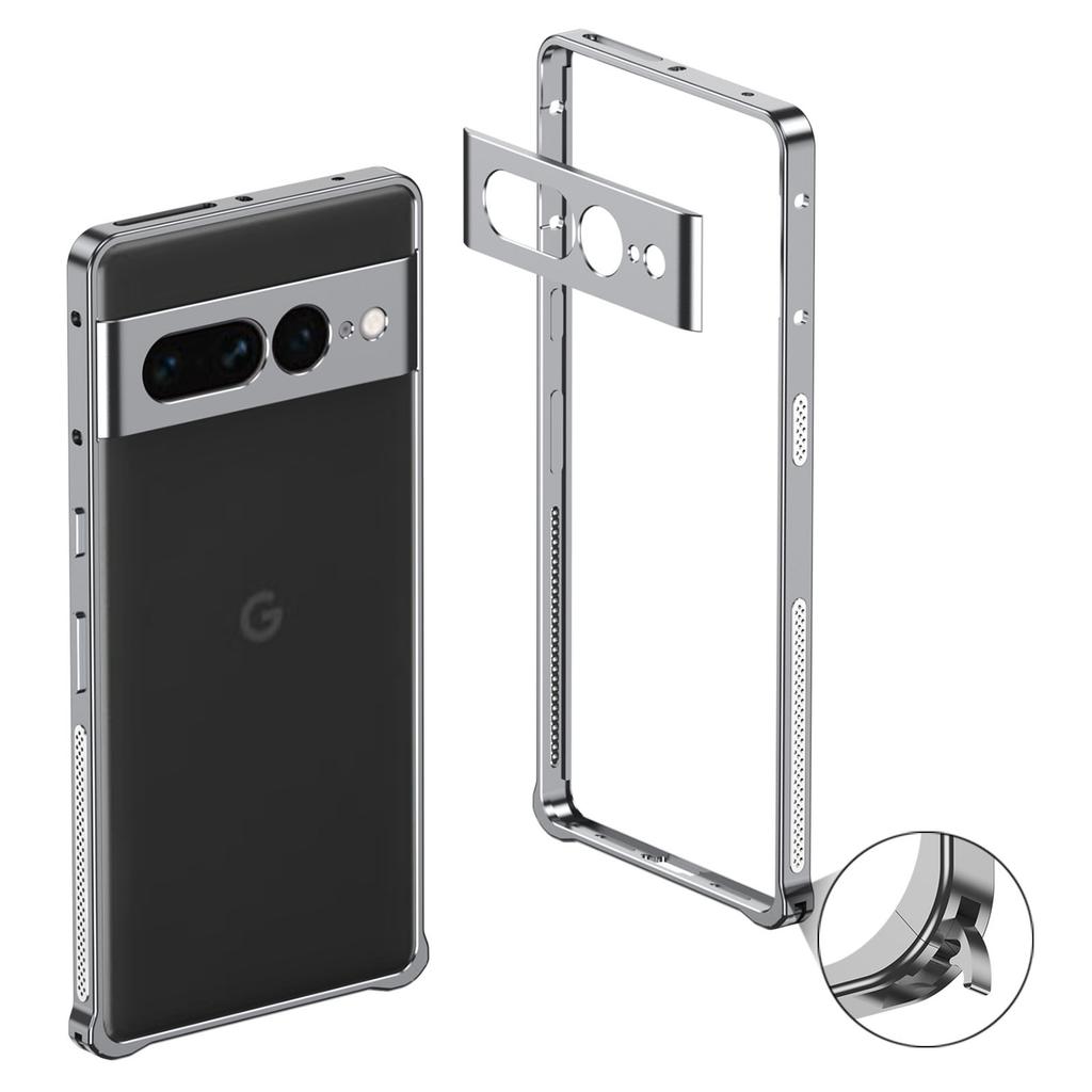 For Google Pixel 7 Pro 5G Bumper Cases Metal Frame Heat Dissipation Cover with Lens Protector