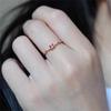 Red Square Zircon Ring 925 Sterling Silver ins Delicate Ring Index Finger Ring