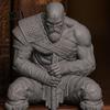 Fan Collectible 3D Printed Warrior Statue, Nordic Mythology Figurine with Material Statue Weapon, Ornament for Home Office Decoration