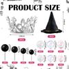 M-Modern-42Pcs Witch Theme Party Supplies Black Balloons Cake Topper Mini Balloons,Witch Hat Fantasy For Birthday Cake Decoratio
