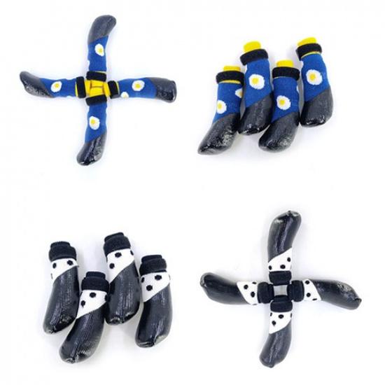4Pcs/Set Non-Slip Knitted Dog Socks Pet Puppy Shoes Soft Cotton for Chihuahua  m