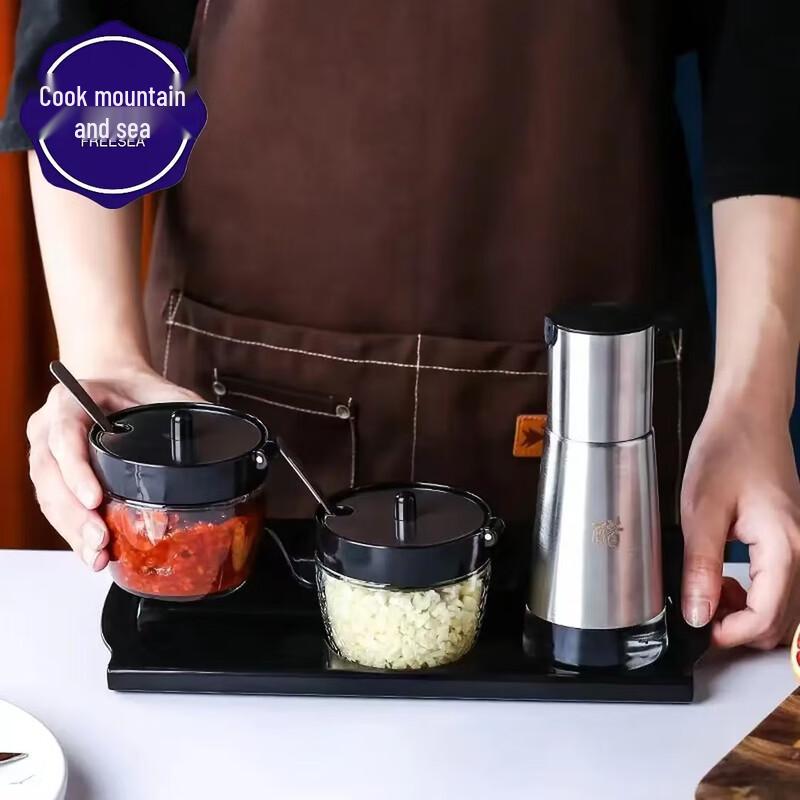 ChuiShanHai Commercial 3-Piece Glass Seasoning Set