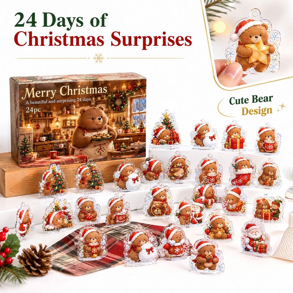 2D Acryl Weihnachtsbraunbär Klar für Feiertags-Display-Sammlung