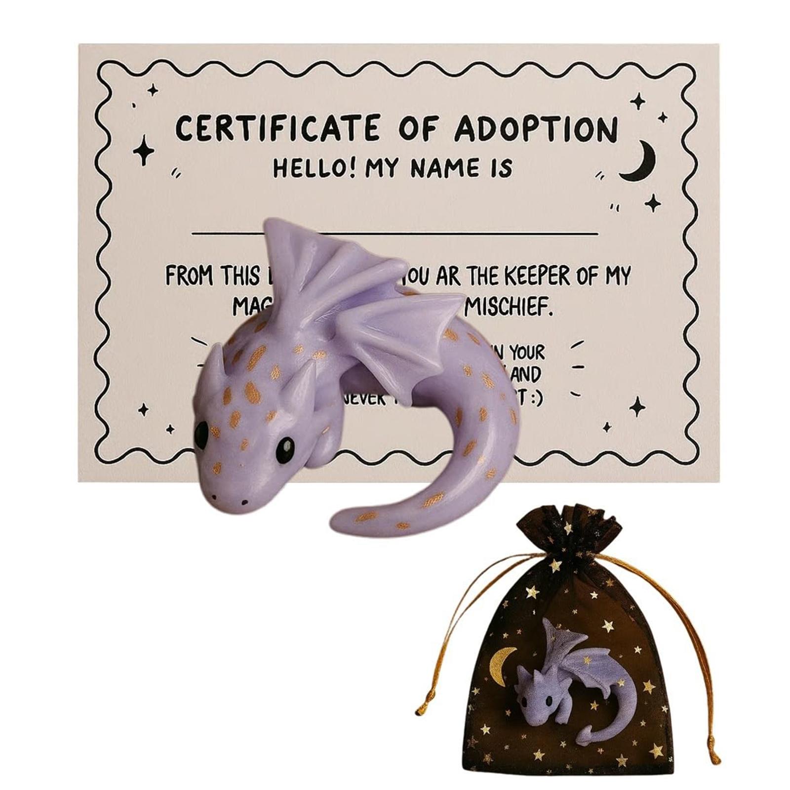 

Support Dragon Adoption Kit, Handmade Pocket Support Dragons Figurine, Small Collectible Dragon s Sculpture One Size фиолетовый