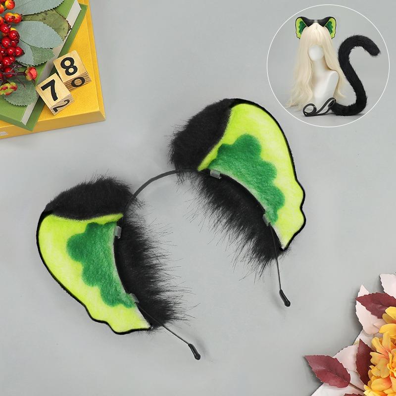 Ark Operator Little Black Cat Ears Tail Set Little Black Cat Ears Beast Ears Headband Comic Exhibition Little Black COS Props