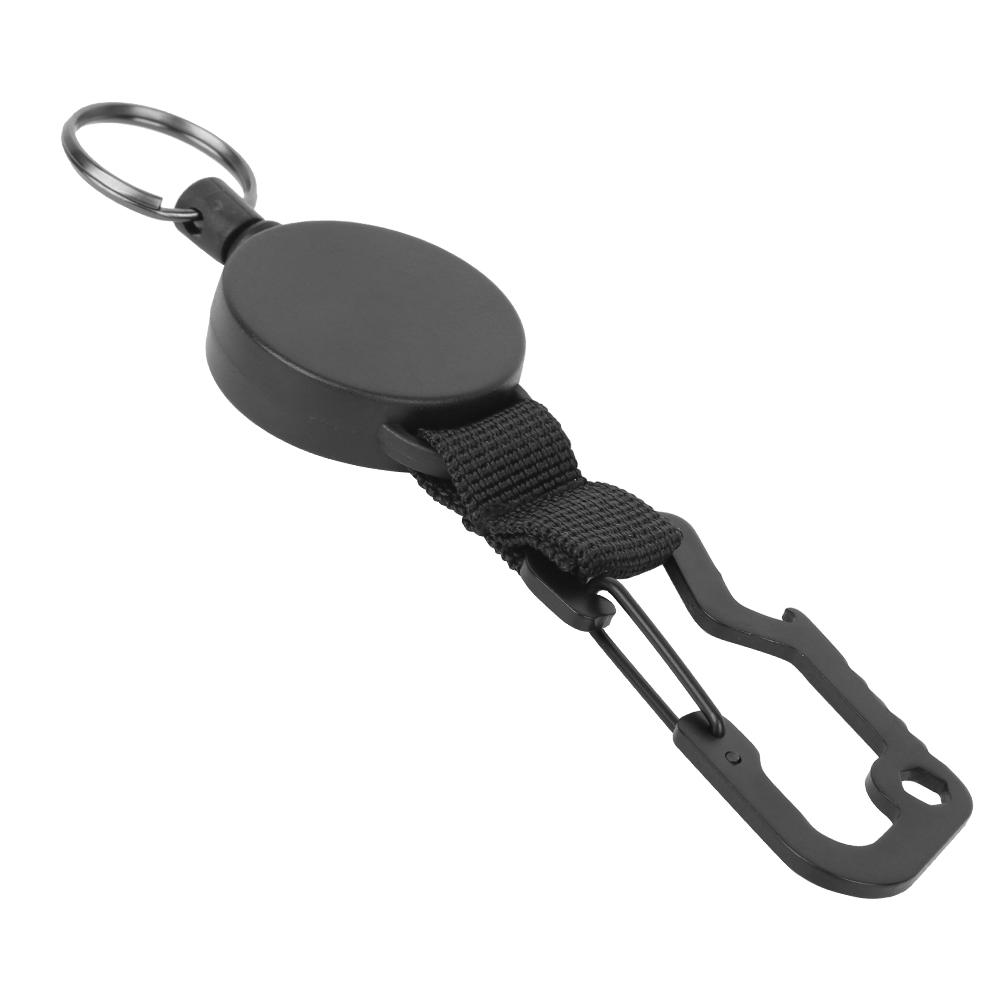Retractable Key Chain Stainless Steel Wire Fishing Antilost High Elasticity Webbing