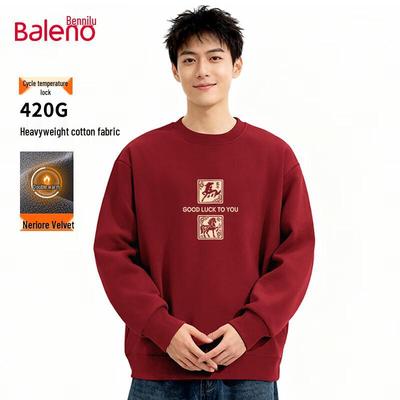 Baleno Herren Winter Fleecegefüttertes Rundhals-Sweatshirt