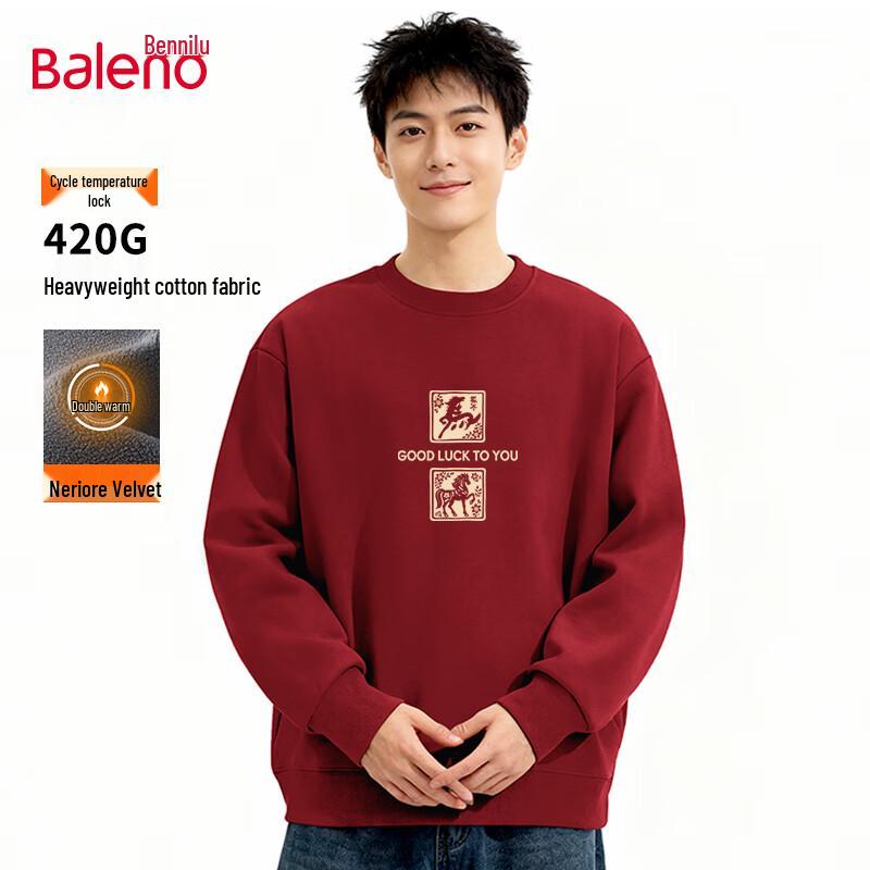 

Baleno Men s Winter Fleece-Lined Crew Neck Sweatshirt L