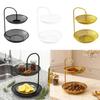 Two Tier Iron Fruit Basket Organizer Large Capacity Fruit Bowl Countertop Vegetable Bread Storage for Kitchen Home Decor