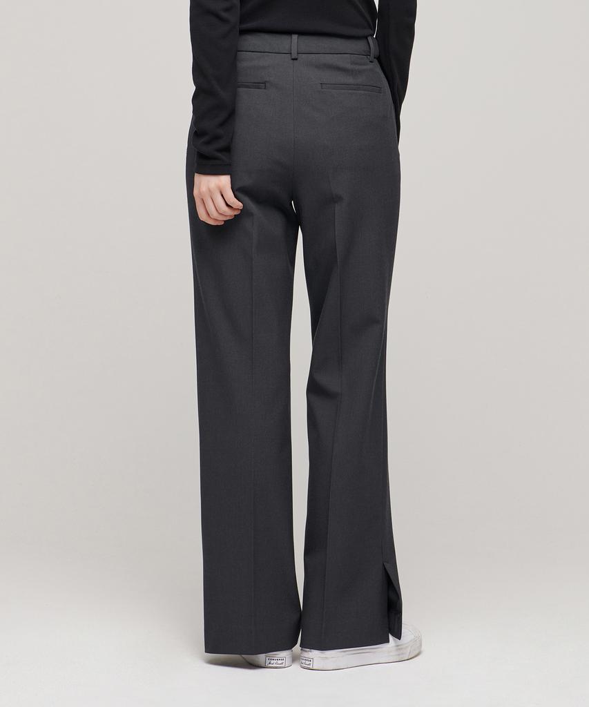 MUSINSA STANDARD WOMAN Women'S Flare Slit Hidden Banding Slacks [Gray]