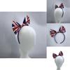 Usa/england Fan Bow Headwear Football Club Supporter Plaid Unisex Accessory
