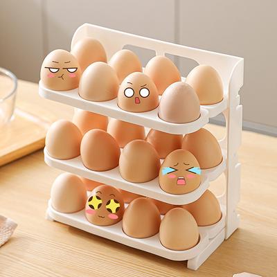 3-lagige faltbare Eieraufbewahrungsbox Organizer für Kühlschrank Kühlschrank Seitentür Küche Eierhalter Lebensmittelaufbewahrung