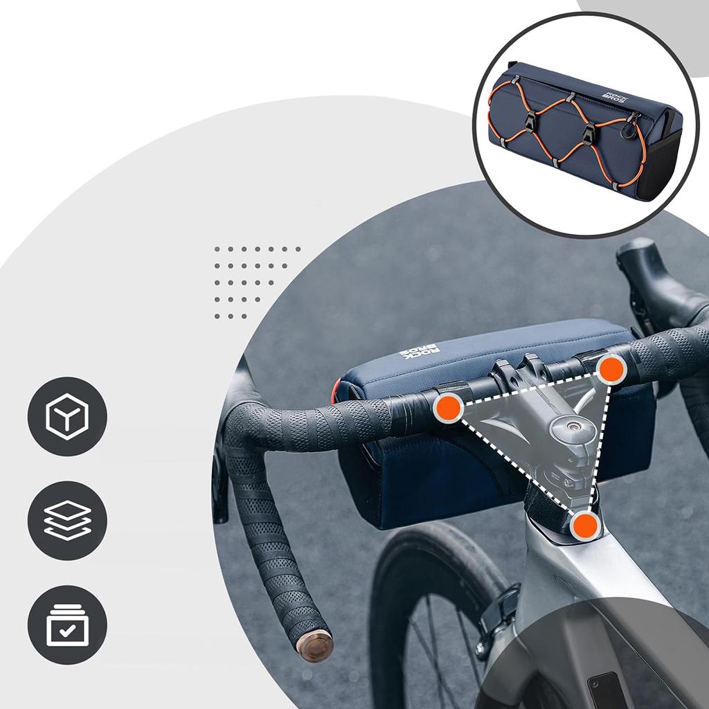 Handlebar-mounted bicycle bag 2.2 l - blue