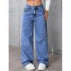 Women's Spring High-Waisted Plus-Size Straight-Leg Jeans: Loose-Fitting Casual Trousers