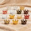 32pcs 1cm Mini Metal Crowns, 1:12 Scale Dollhouse Miniature Decor, Tiny Vintage Crown Charms for DIY Crafts & Fairy Garden