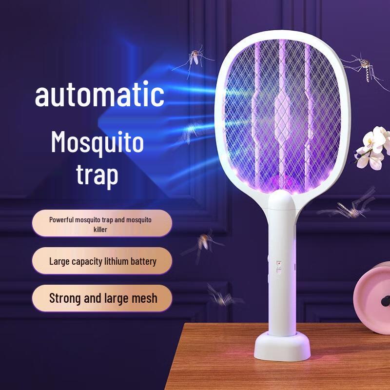 HANDUNYOU 2-in-1 Rechargeable Foldable Electric Mosquito Swatter & Lamp