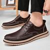 Men Casual Leather Business Dress Shoes British Style Soft Sole Outdoor Walking Shoes High Quality Comfy Antiskid Oxford Shoes