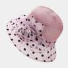 Bucket Hat Women Spring Summer Middle-aged and Elderly Organza Flower Pot Hat Elegant Sun Hat Sun Protection Breathable Mother Cool Hat
