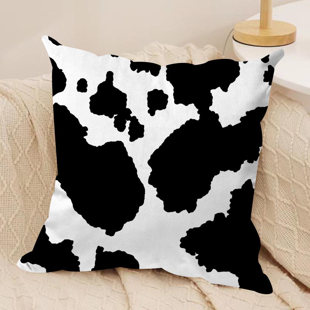 Black and White Style Cushion Cover Soft Plush Fabric DoubleSided Printed Sofa Cushion Cover for All Seasons Home Decor Gift