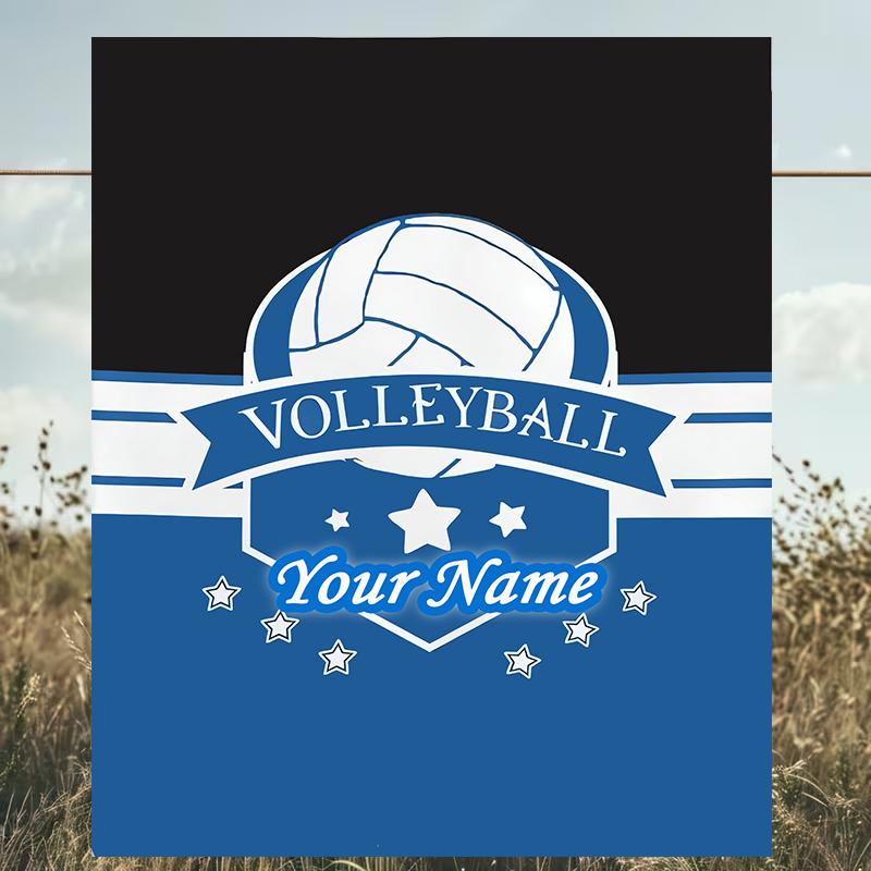 1PC Custom Name Volleyball Spirit Jersey Outdooor Flannel Blankets Patterns Throw Blanket All-Season Soft Gift for Couch, Bed, Camping Gifts