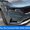 For Kia Carnival KA4   2022 Front Hood Bonnet Headlamp Eyebrow Trim Cover Car Accessories Exterior
