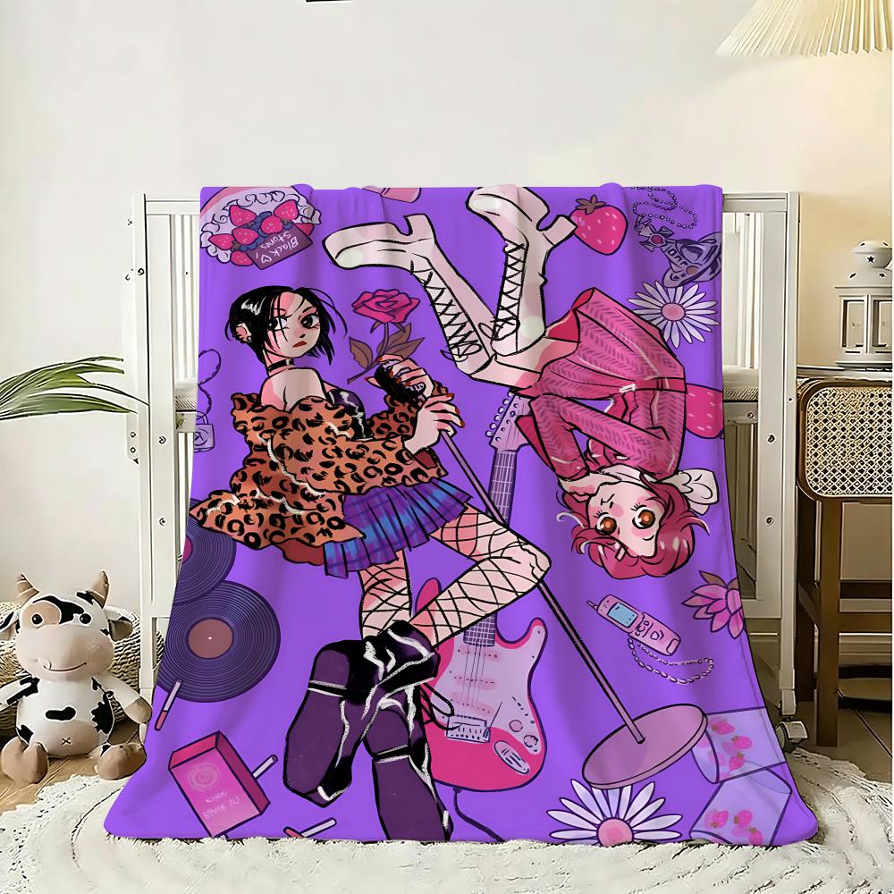 Classic Anime NANA Throw 240g Flannel Blanket Lightweight Soft Skin-friendly Summer Thin Throw Blanket 75x90cm