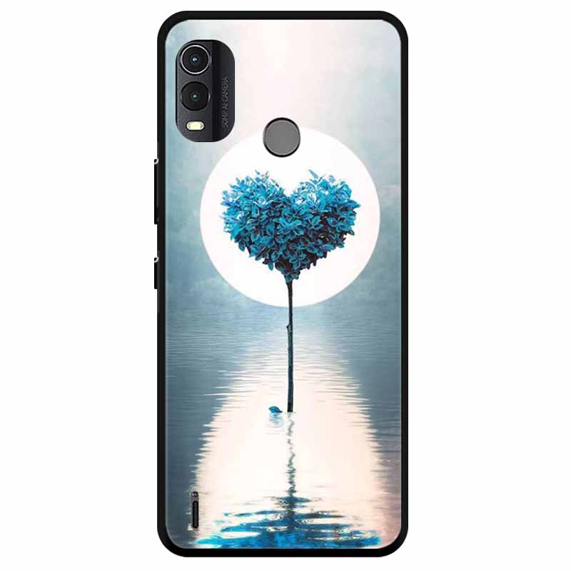 Soft Silicone Cover For Nokia C22 Case 2023 TPU Wolf Lion Painted Black Phone Coque for Nokia C22 C 22 4G Black For NokiaC22