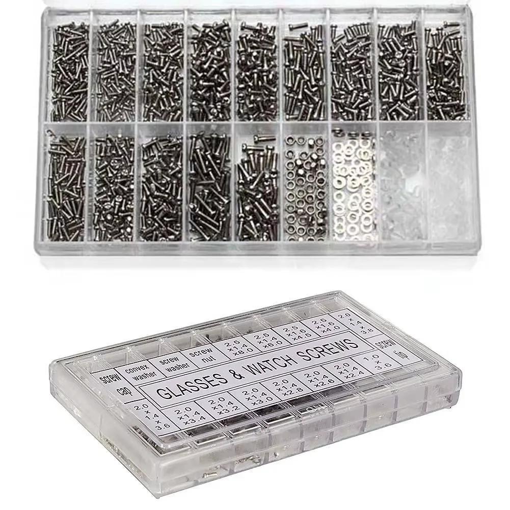 1000pcs Stainless Steel Glasses Watches Mobile Phones Tablets Screws Nuts Screwdrivers Hardware Bathroom Kitchen