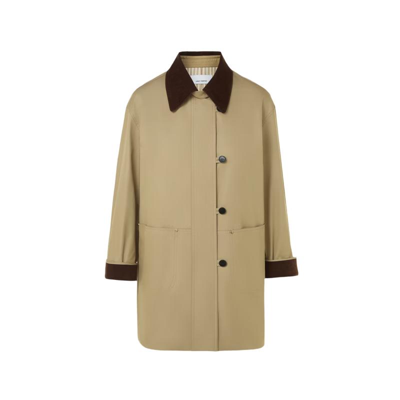 

LANGZI Cotton Corduroy Barn-Style Trench Coat M