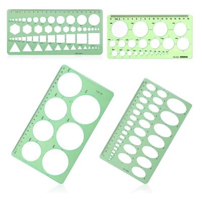 A60z4pcs Circle Template For Drawing Drafting Tool Geometric Round Circle And Oval Stencil Formwork Ruler Measuring Toolmay