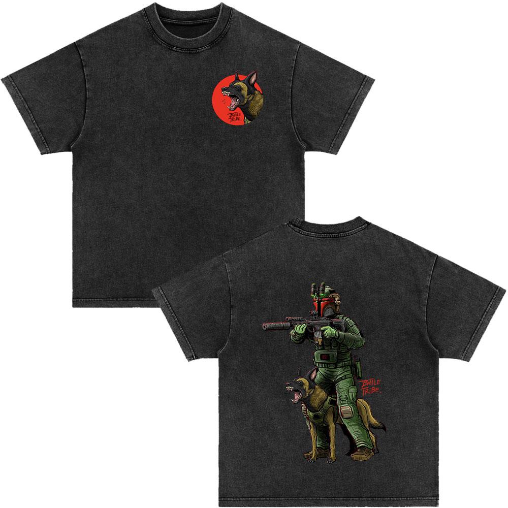 Forward Observations Group Be Seeing You Washed Vintage T-shirt Skeleton Graphic Punk Gothic T-Shirts Men Women Oversized Tshirt